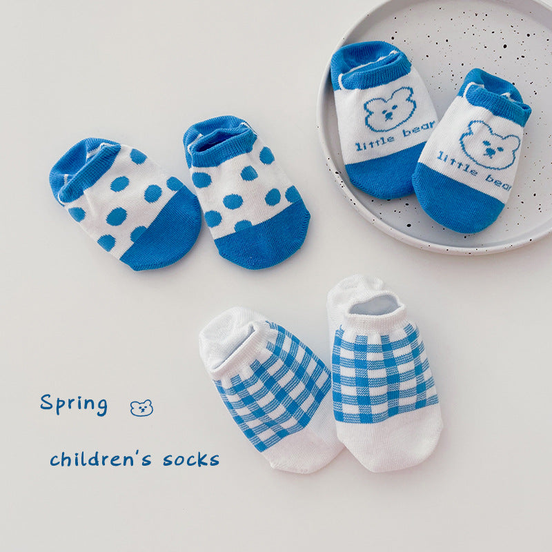 3-Pair Little Bear Anti-skid Low Cut Sock Set (1-8y)