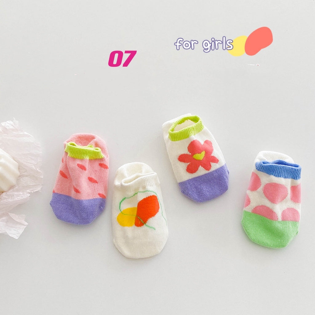 4-Pair Anti-skid Low Cut Sock Set (1-8y)