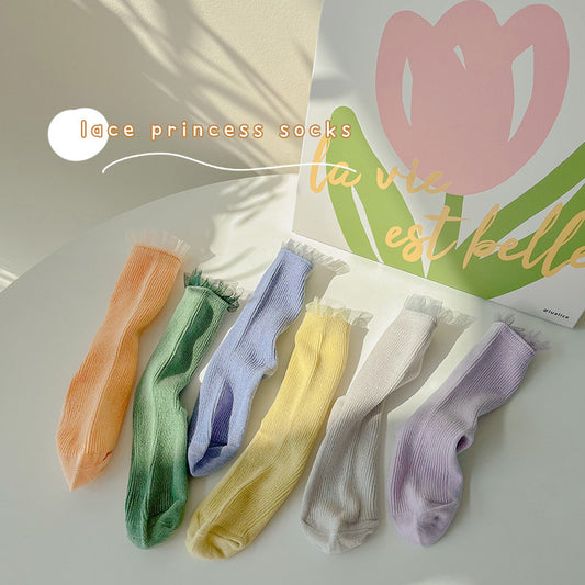 3 paires de chaussettes princesse en dentelle (1-8 ans)