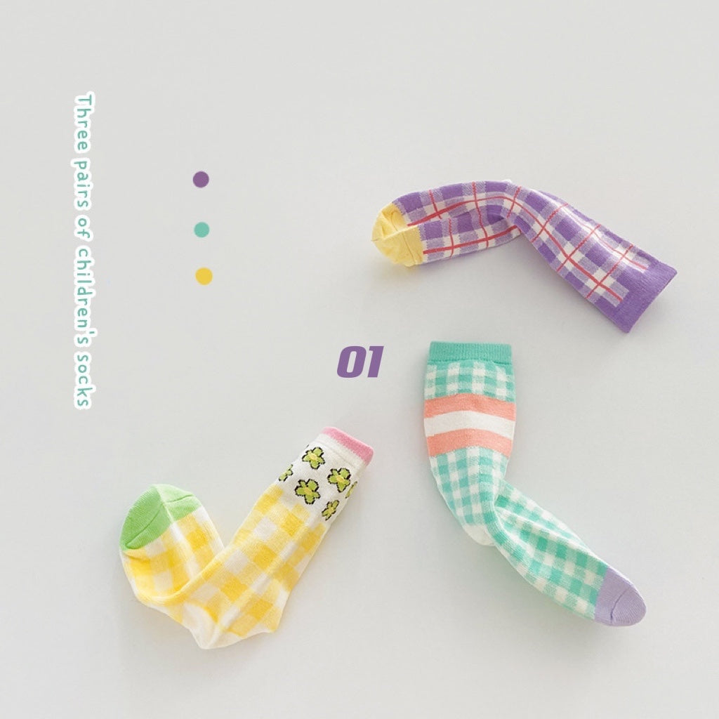 3-Pair Colorful Sock Set (1-8y)